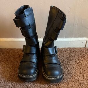 Demonia Buckle Belt Boots